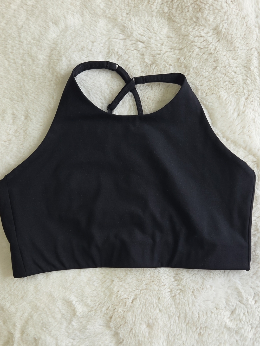 girlfriend collective Black High-Neck Crossback Bralette